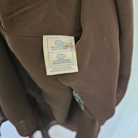 Provence d'amour Brown Floral Silk Midi Skirt Size 6 Boho Paisley Lining - Picture 6 of 7